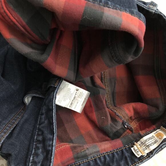 Carhartt Women’s Flannel Lined Denim Jeans Workwear Size 16 Original Fit - Picture 6 of 7